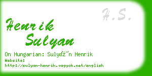 henrik sulyan business card